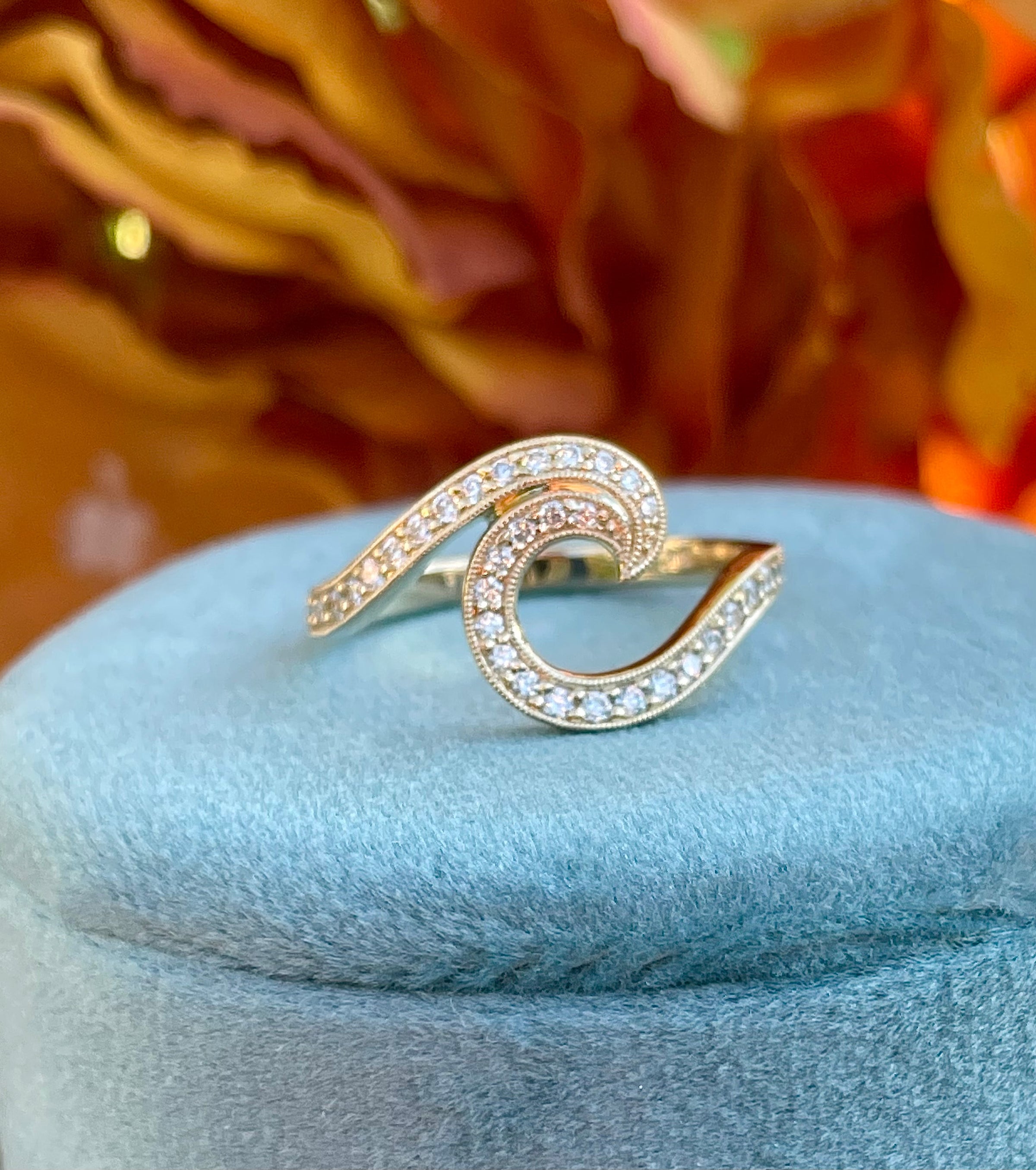 Cresting Wave Ring made to order Coast GoldWorks
