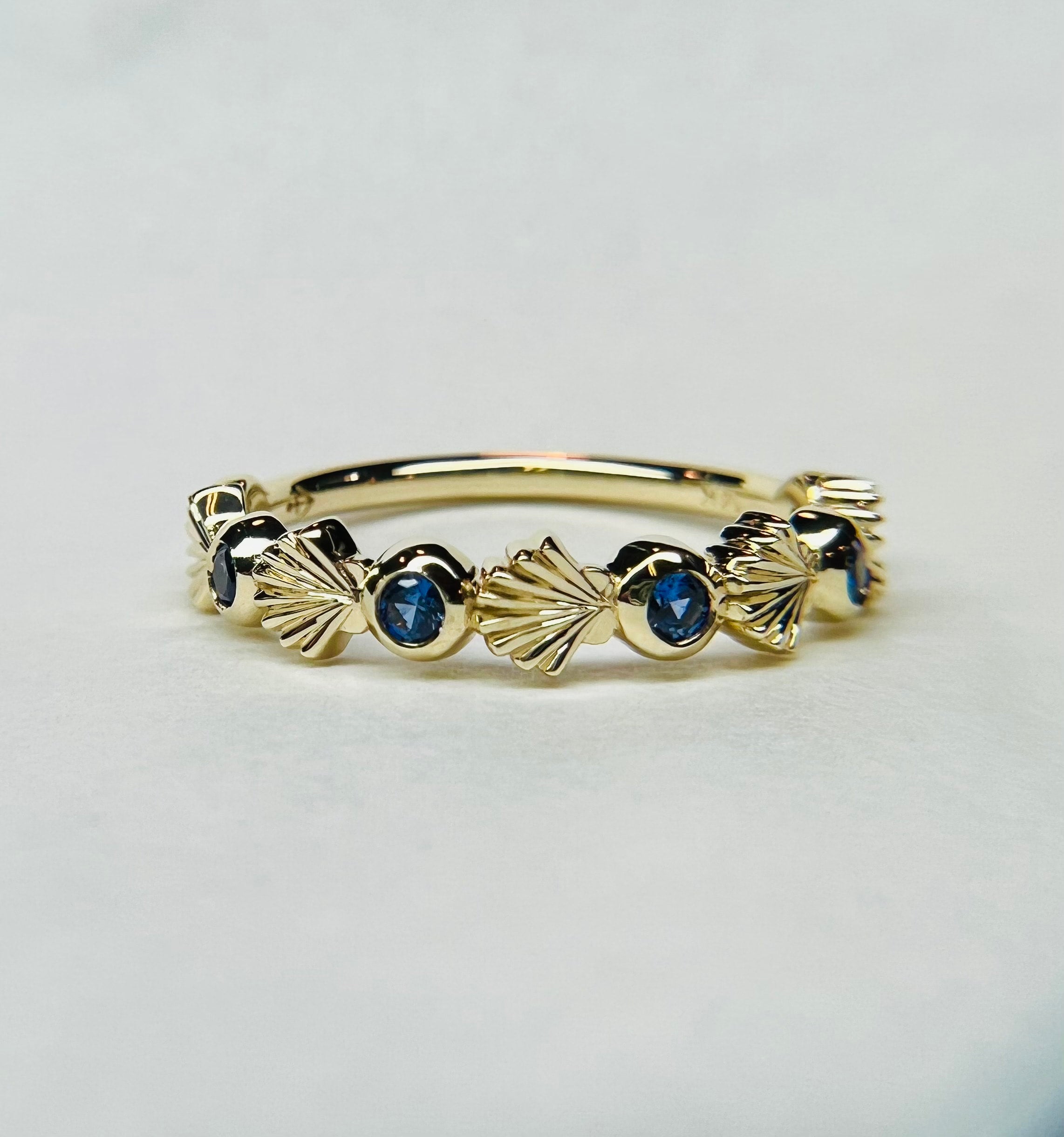 Sapphire Seashell Band (made to order) Coast GoldWorks